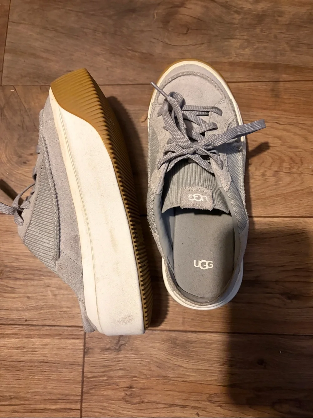 UGG Gray Platform Lace-Up Sneakers